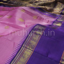 Load image into Gallery viewer, Pink Pure Kanjivaram Silk Saree with Meenakshi