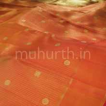 Load image into Gallery viewer, Orange Pure Zari Kanjivaram Silk Saree