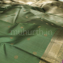 Load image into Gallery viewer, Dark Sampanga Pure Zari Kanjivaram Silk Saree with Magenta