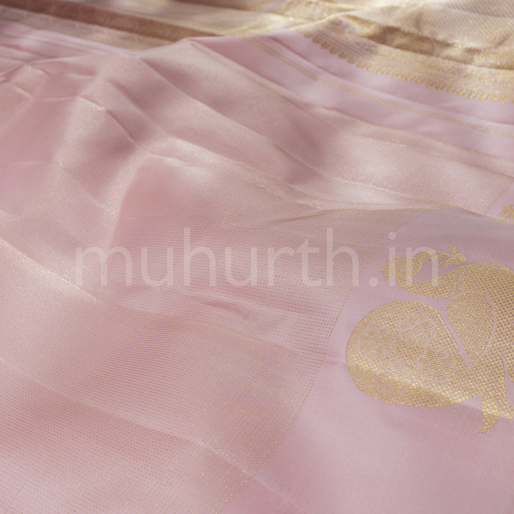 Baby Pink Pure Kanjivaram Silk Saree