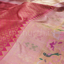 Load image into Gallery viewer, Rose Red Meenakari Pure Kanjivaram Silk Saree