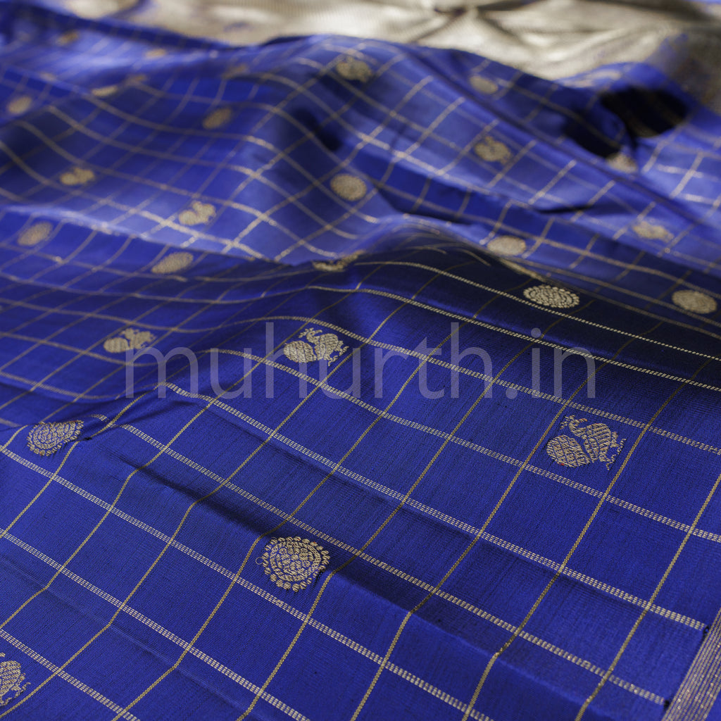 Violet Pure Zari Kanjivaram Silk Saree