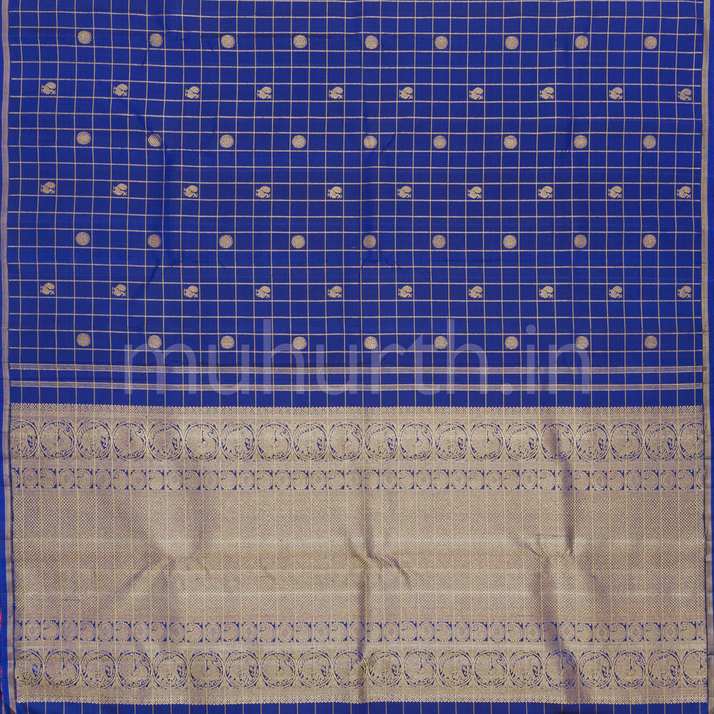 Violet Pure Zari Kanjivaram Silk Saree