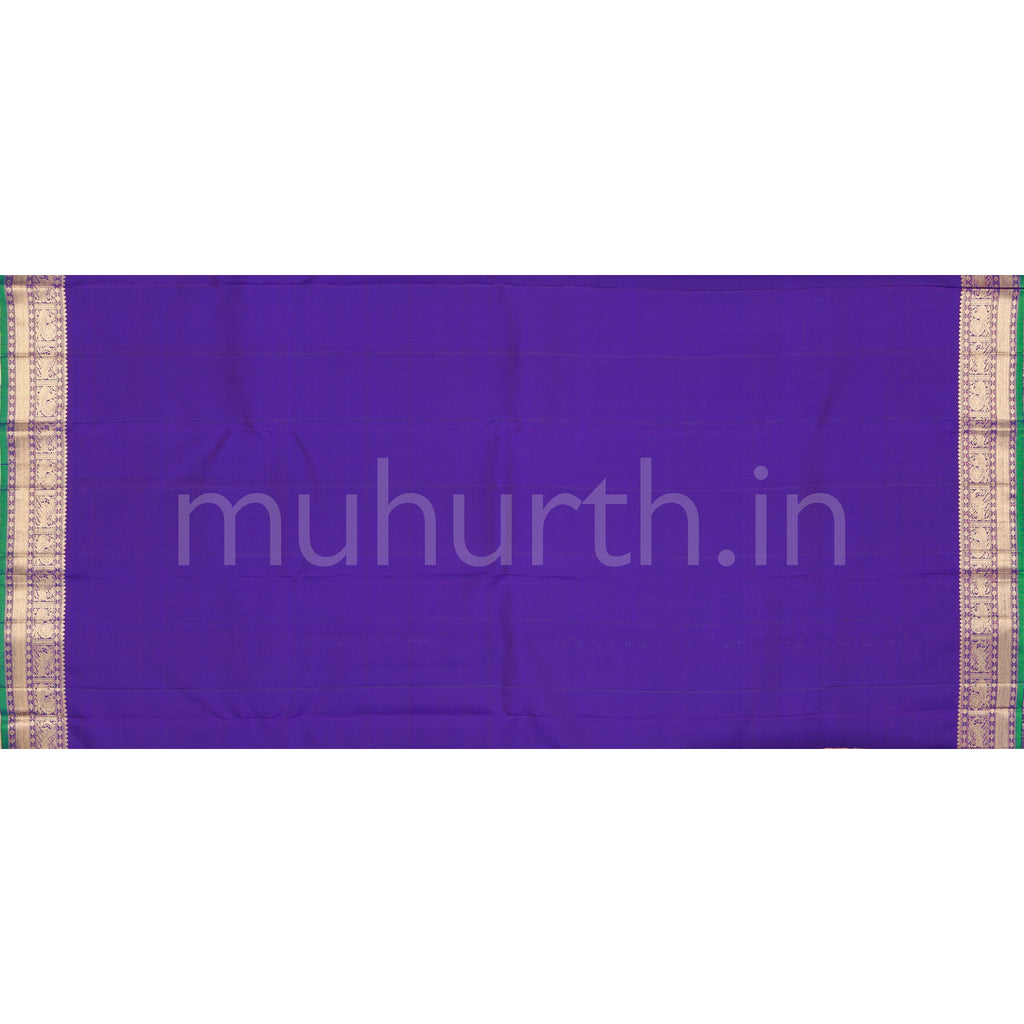 Meenakshi Violet Pure Zari Kanjivaram Silk Saree