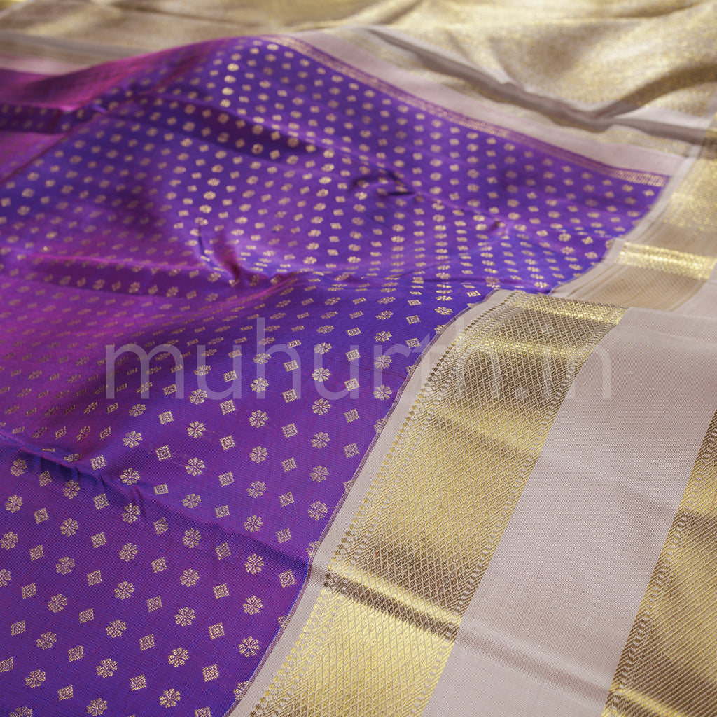 Meenakshi Pure Zari Kanjivaram Silk Saree with Khaki