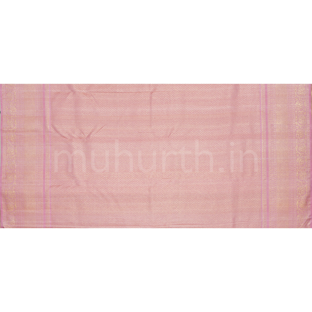 Rose Red Meenakari Luxury Kanjivaram Silk Saree with Peach