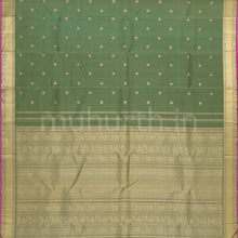 Load image into Gallery viewer, Dark Sampanga Pure Zari Kanjivaram Silk Saree with Magenta