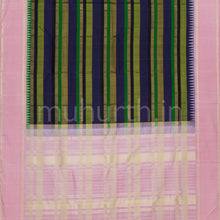 Load image into Gallery viewer, Multi Colour Pure Kanjivaram Silk Saree with Pink