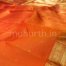 Load image into Gallery viewer, Orange Pure Zari Kanjivaram Silk Saree