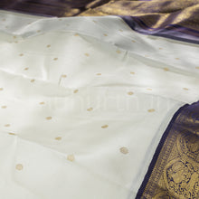 Load image into Gallery viewer, Off White Pure Zari Kanjivaram Silk Saree with Vijaya