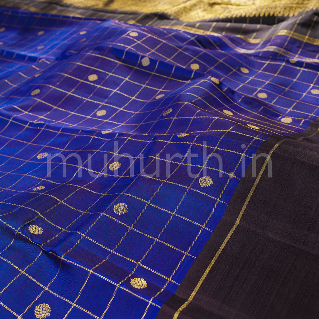 Violet Pure Kanjivaram Silk Saree with Kanchana