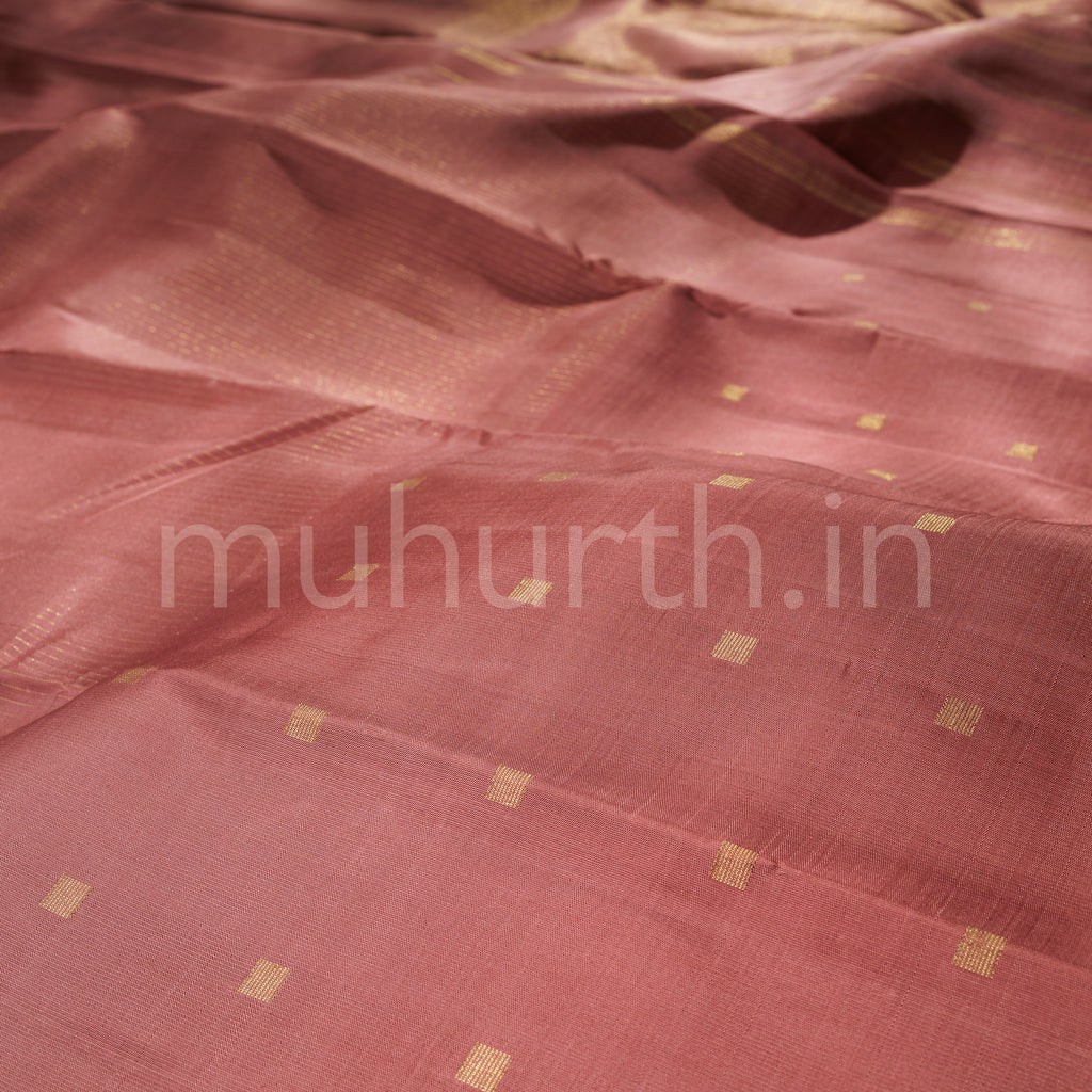 Light Brown Pure Zari Kanjivaram Silk Saree
