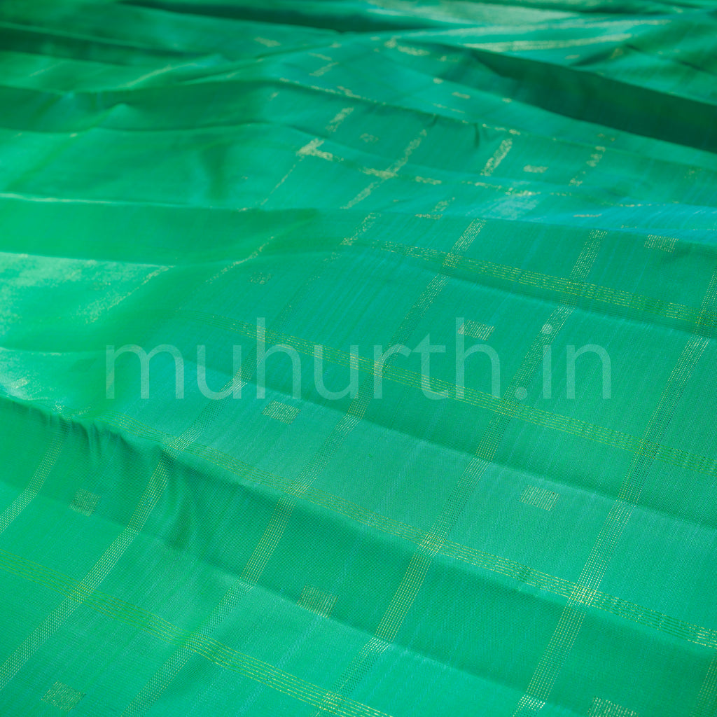 Sea Green Pure Zari Kanjivaram Silk Saree