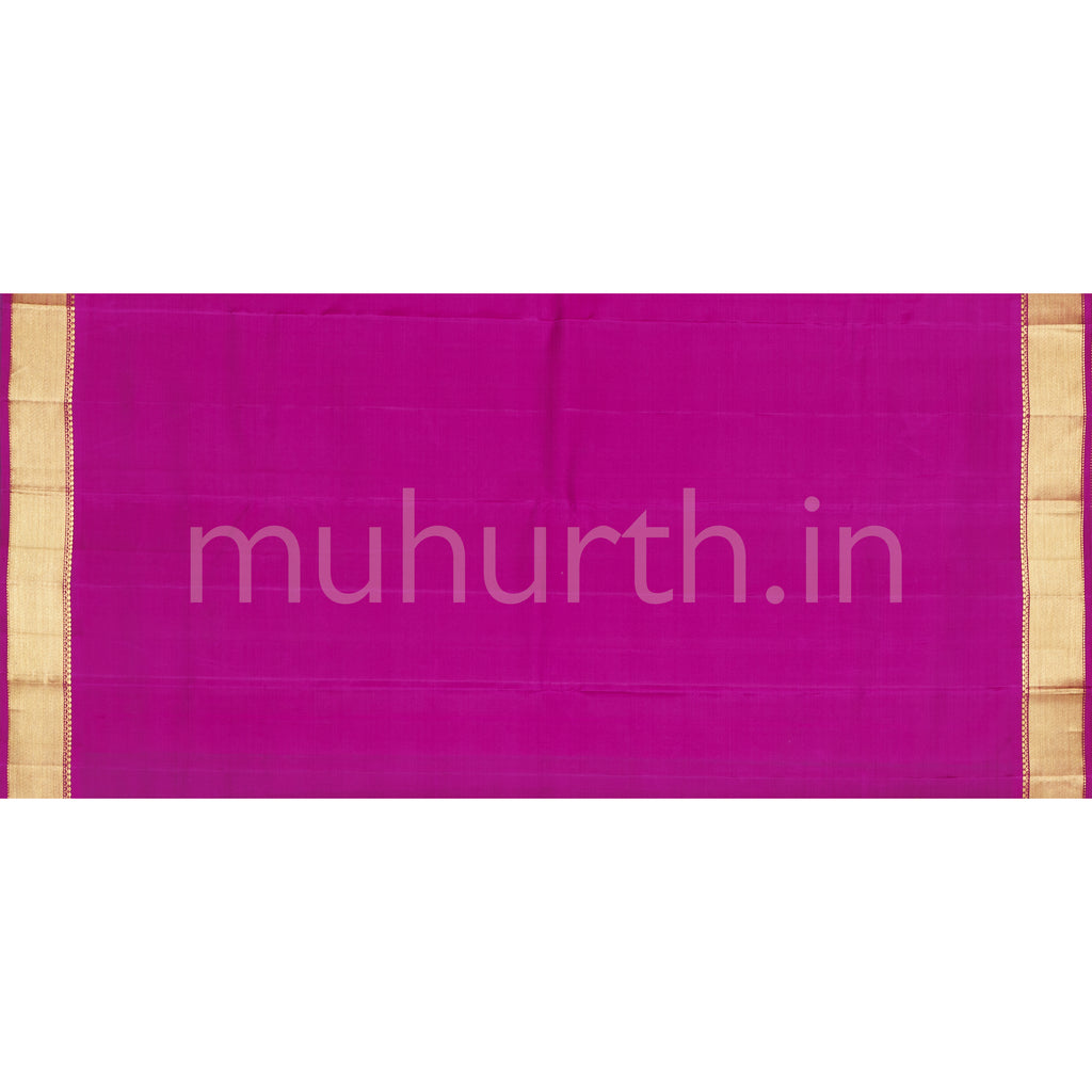 Meenakshi Purple Pure Kanjivaram Silk Saree with Magenta