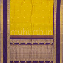 Load image into Gallery viewer, Mustard Pure Kanjivaram Silk Saree with Meenakshi