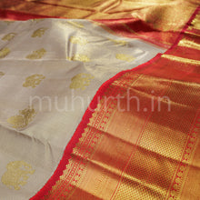 Load image into Gallery viewer, Light Brown Pure Kanjivaram Silk Saree with Bright
