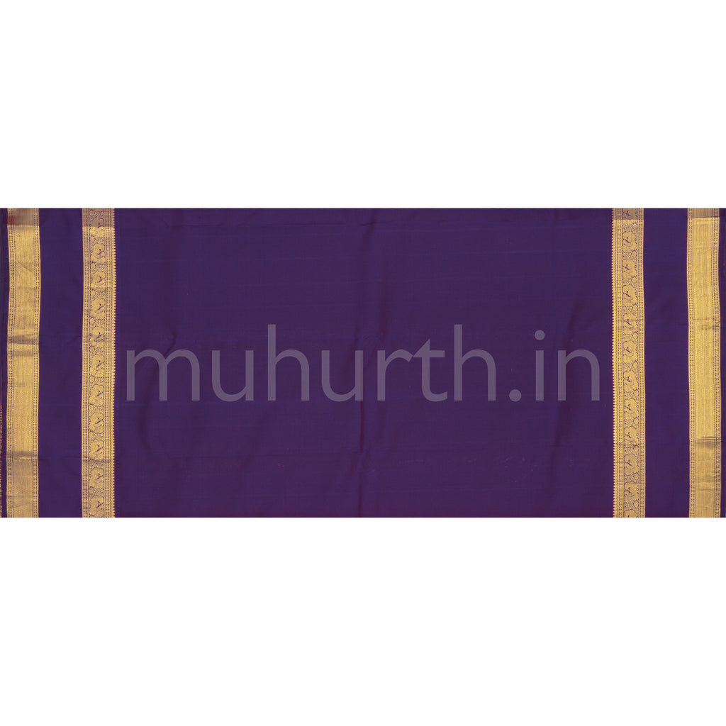Mustard Pure Kanjivaram Silk Saree with Meenakshi