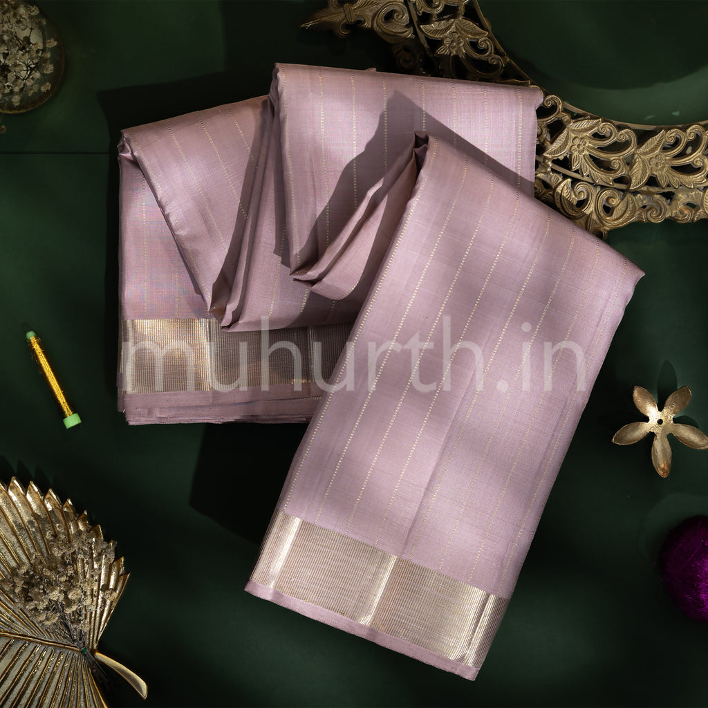 Light Mauve Kanjivaram Silk Saree