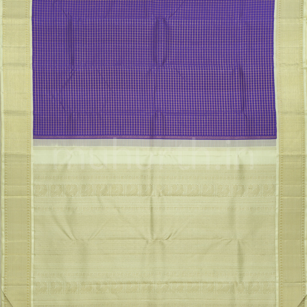 December Pure Zari Kanjivaram Silk Saree with Off- White