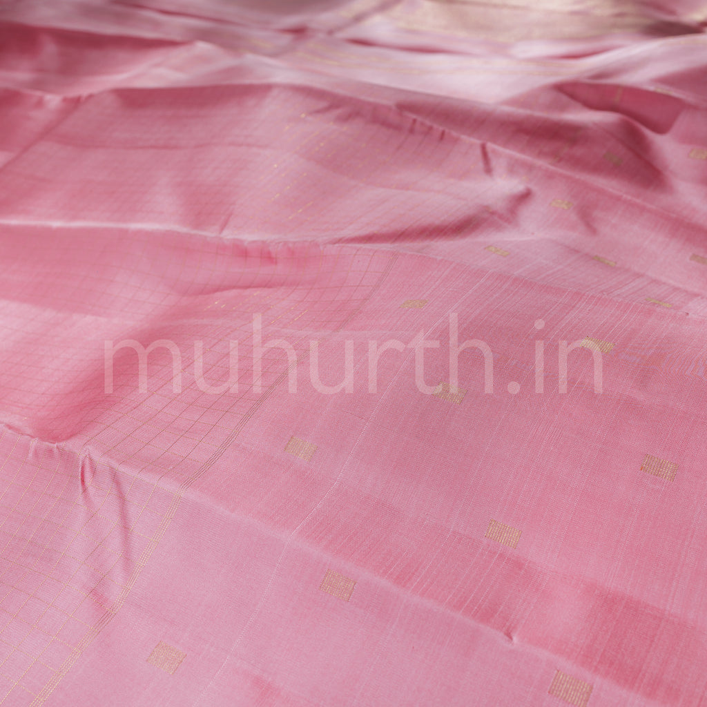 Light Pink Pure Zari Kanjivaram Silk Saree