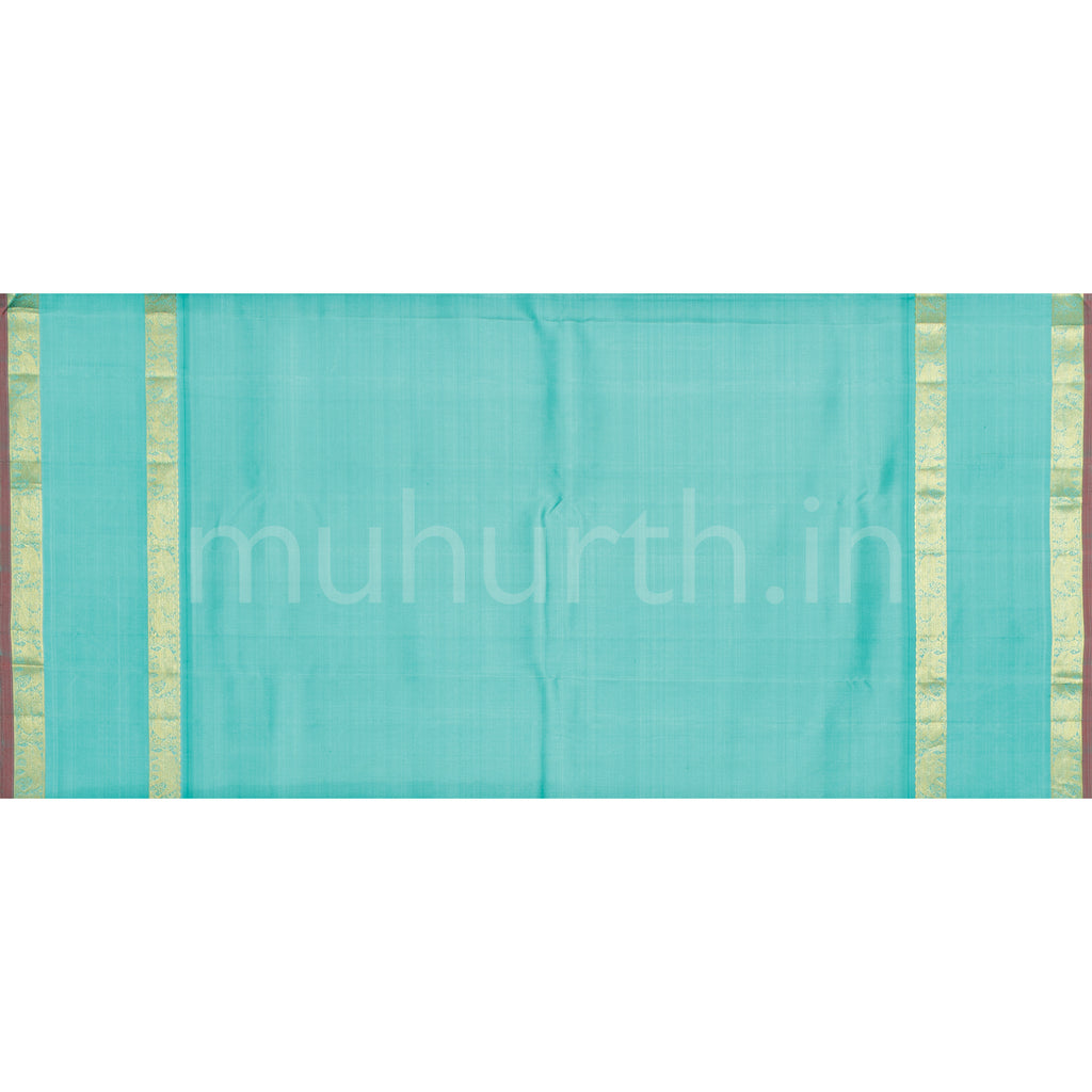 Meenakshi Pure Kanjivaram Silk Saree with Sea Green