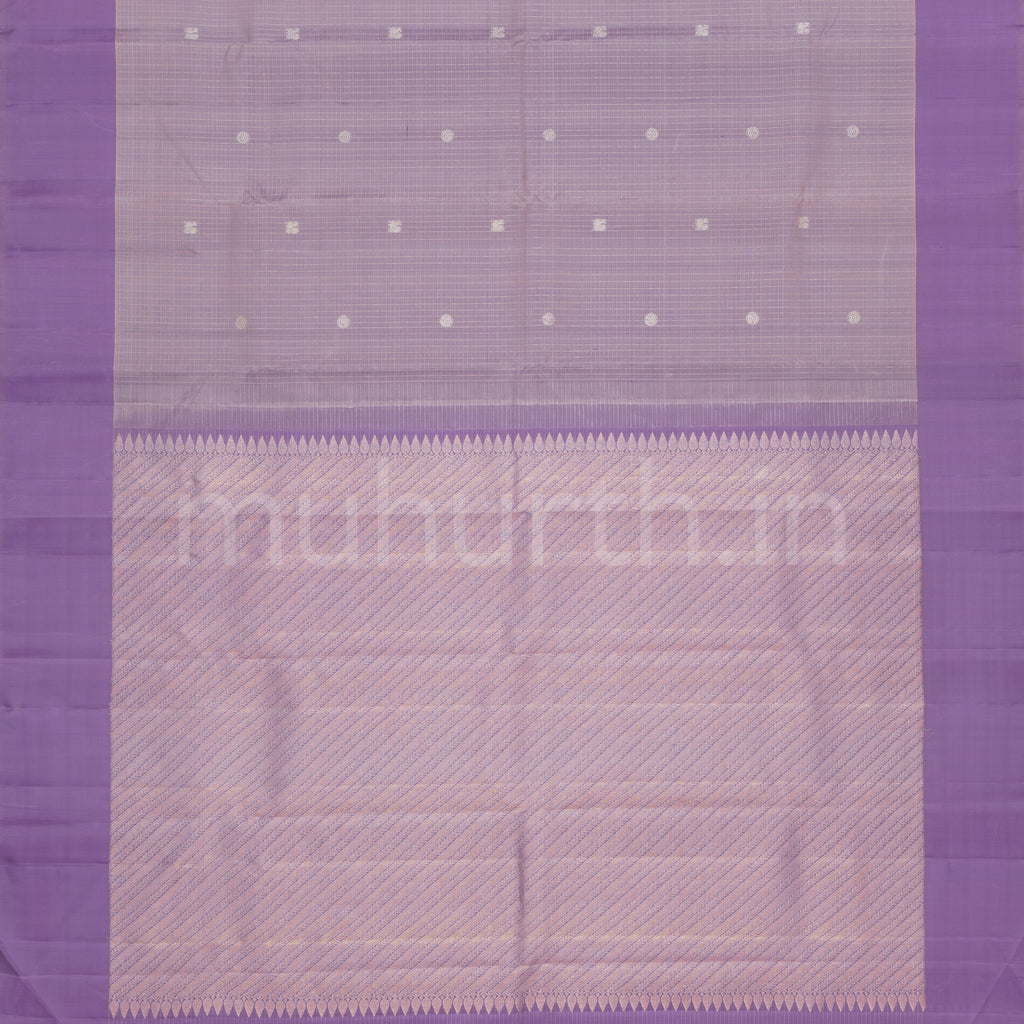 Pastel Lavender Pure Kanjivaram Silk Saree with Lavender