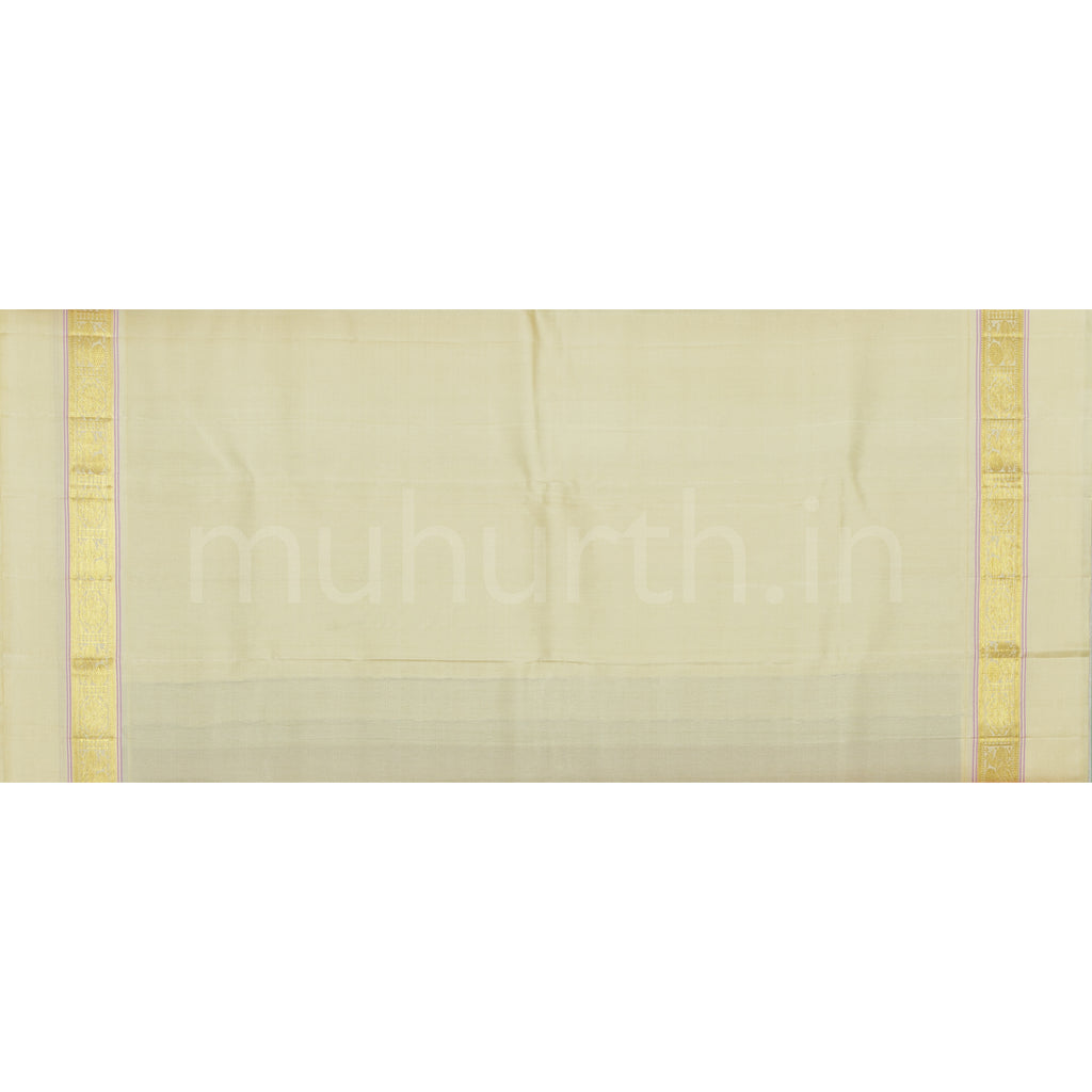 Arakku Pure Kanjivaram Silk Saree with Tussar White