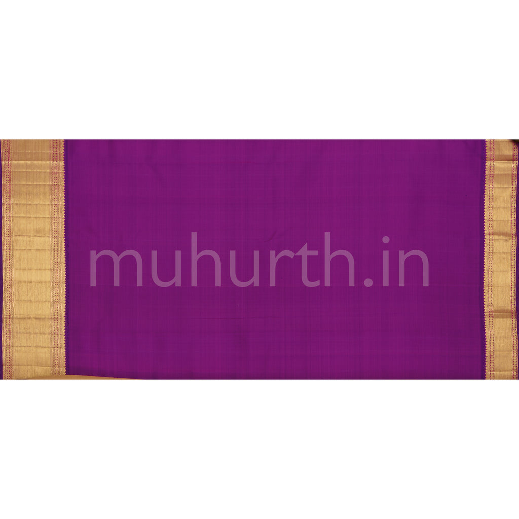 Light Elaichi Pure Kanjivaram Silk Saree with Magenta