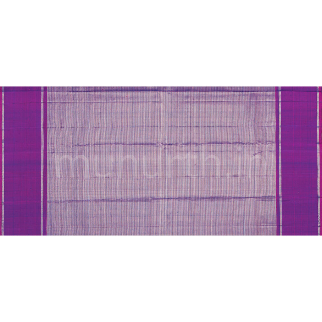Violet Pure Kanjivaram Silk Saree with Magenta