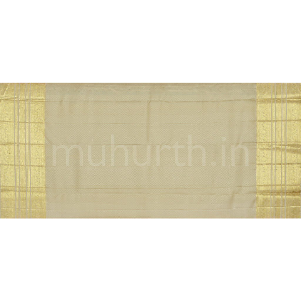 Black Pure Kanjivaram Silk Saree with Tussar White