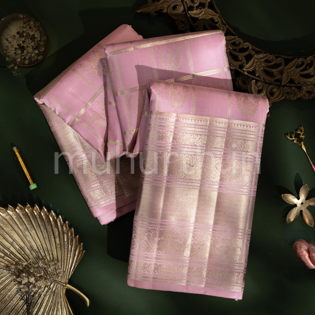 Pastel Pink Kanjivaram Silk Saree