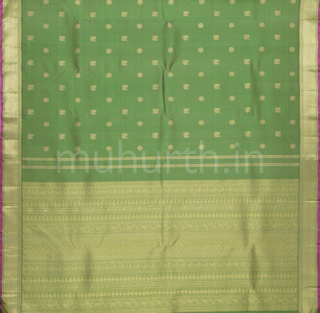 Sampanga Pure Zari Vaira Oosi Kanjivaram Silk Saree