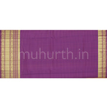 Load image into Gallery viewer, Off- White Organza Tissue Pure Kanjivaram Silk Saree with Magenta