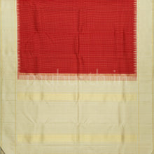 Load image into Gallery viewer, Bright Red Pure Kanjivaram Silk Saree with Tussar White