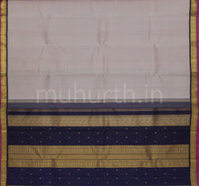 Load image into Gallery viewer, Dark Grey Pure Zari Kanjivaram Silk Saree with Black