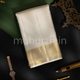 Premium Off-White Pure Silk Dhoti