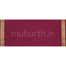 Load image into Gallery viewer, Peach Pure Zari Kanjivaram Silk Saree with Magenta