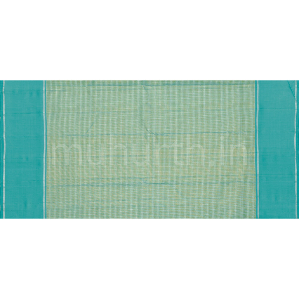 Elaichi Pure Kanjivaram Silk Saree with Sea Green