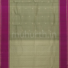 Load image into Gallery viewer, Green Pure Kanjivaram Silk Saree with Magenta