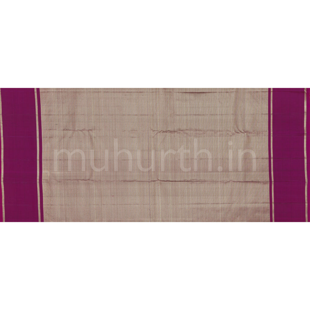 Green Pure Kanjivaram Silk Saree with Magenta