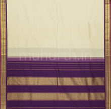 Load image into Gallery viewer, Sandal Pure Kanjivaram Silk Saree with Magenta