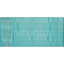 Load image into Gallery viewer, Off- White Organza Kanjivaram Silk Saree with Light Ananda