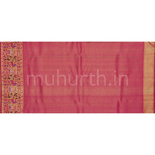 Load image into Gallery viewer, Off- White Pure Kanjivaram Silk Saree with Red Rose