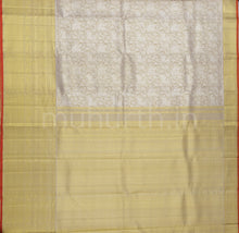 Load image into Gallery viewer, Kakhi Luxury Tissue Kanjivaram Silk Saree with Orange Selvedge