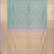 Load image into Gallery viewer, Powder Blue with Green Pure Kanjivaram Silk Saree with Pink