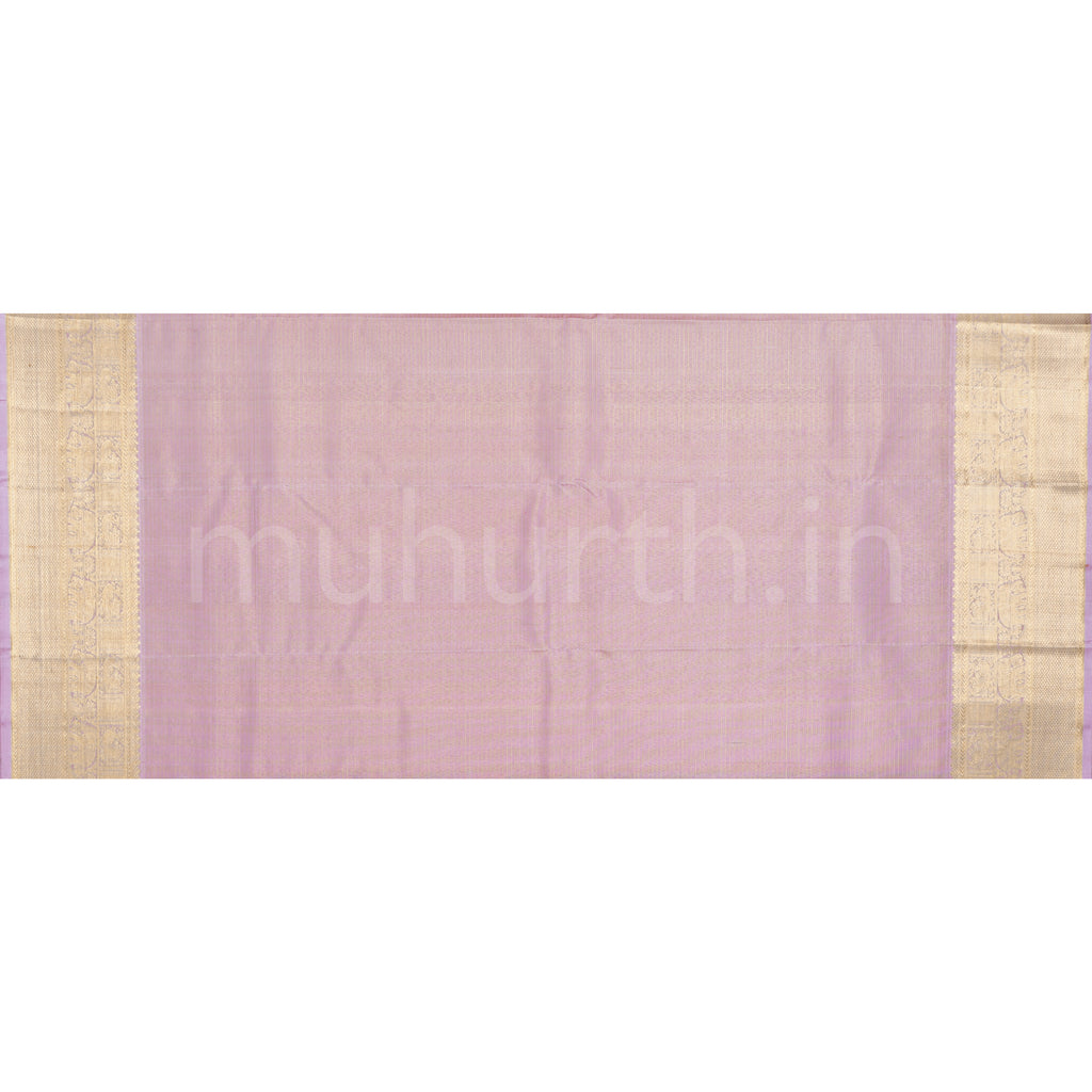 Powder Blue with Green Pure Kanjivaram Silk Saree with Pink