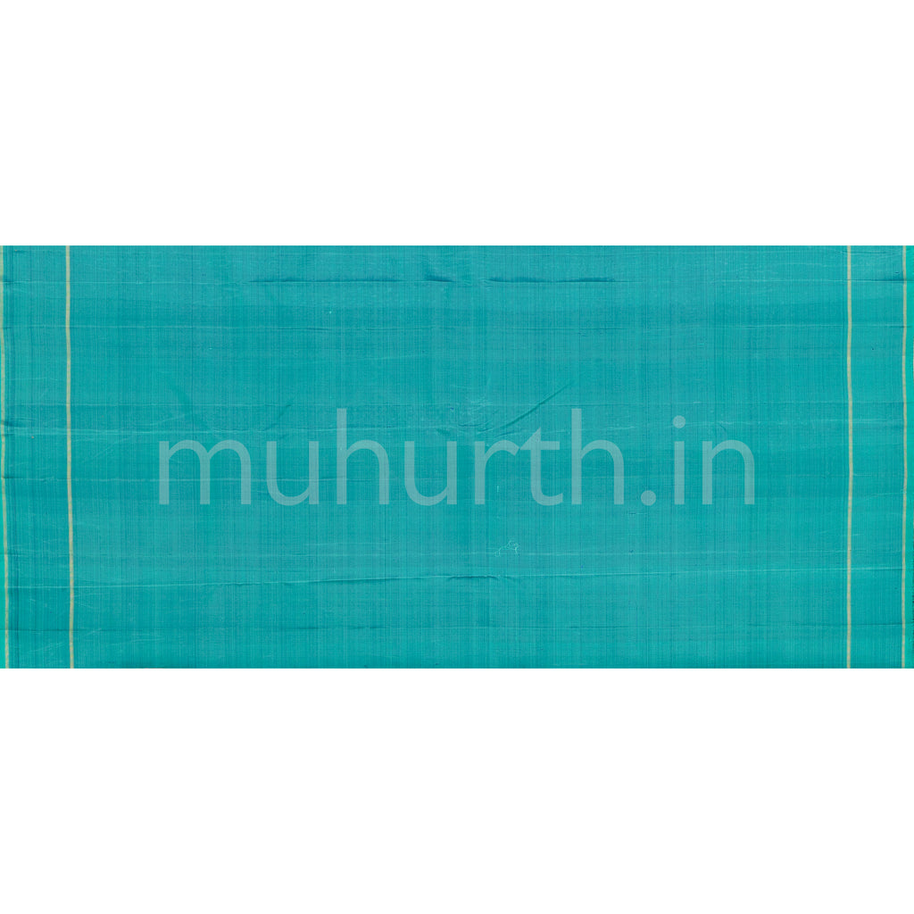 Violet Pure Zari Kanjivaram Silk Saree with Rama Green