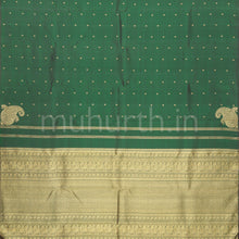 Load image into Gallery viewer, Dark Green Pure Zari Kanjivaram Silk Saree