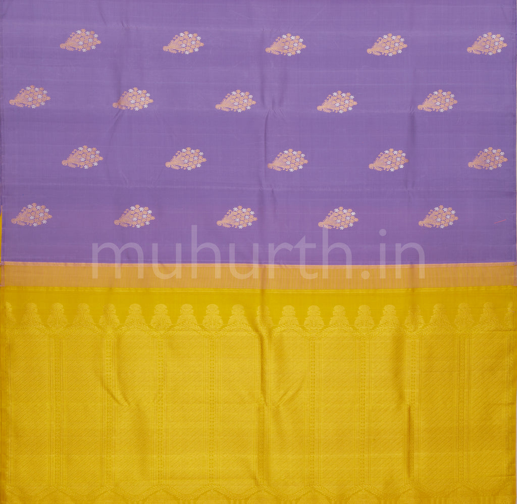 Lavender Pure Kanjivaram Silk Saree
