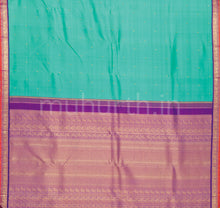 Load image into Gallery viewer, Rama Blue Pure Zari Kanjivaram Silk Saree with Magenta